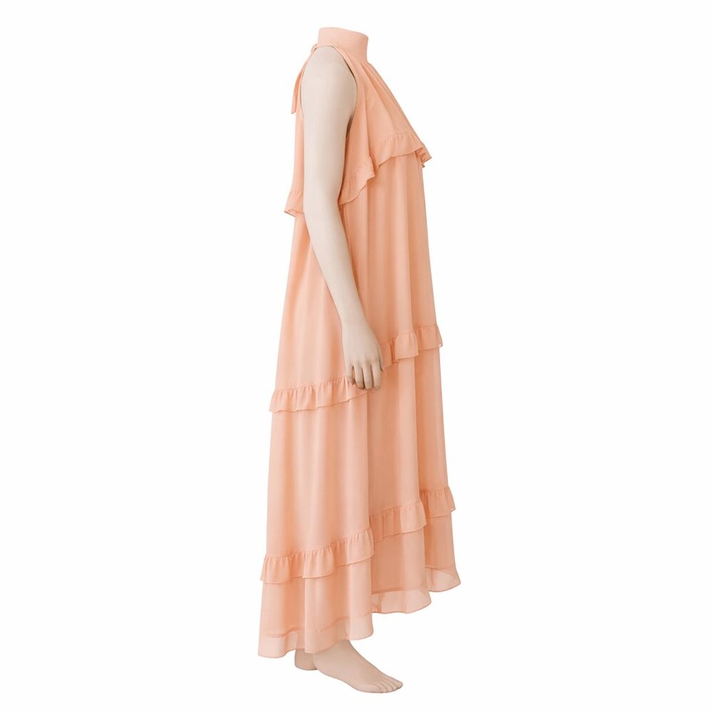 Entro NWT Blush Ruffle Halter Maxi Dress Boho M - Picture 5 of 16